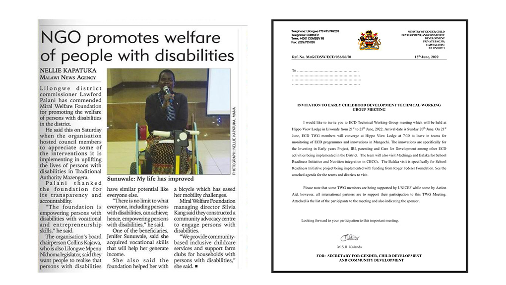 출처_(왼)말라위 지역 일간지 The Nation, (오)말라위 영유아교육 네트워크 그룹 ECD TWG.jpg